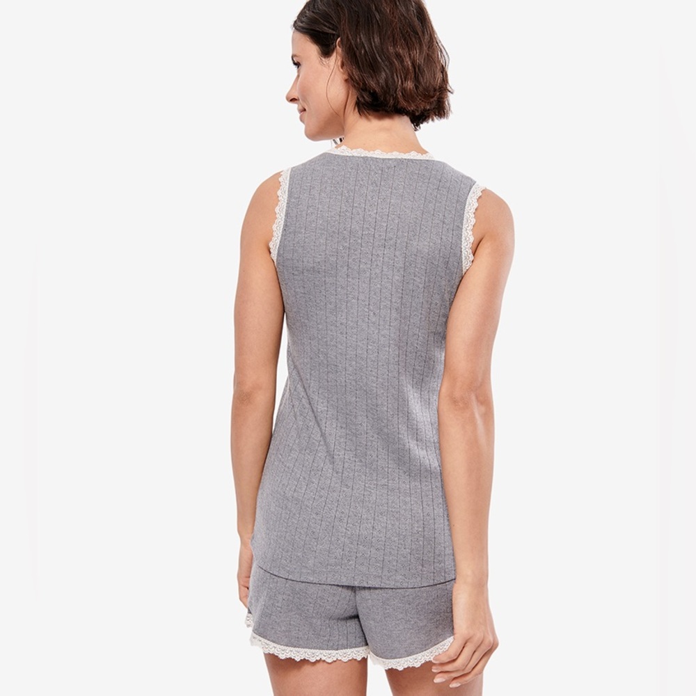 Sz XL La vie en rose camisole sleeveless scoop neck 3 button by the neck - Picture 3 of 7